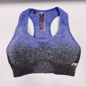 GYMSHARK 🦈 Adapt Ombré Seamless Sports Bra Gray Indigo SMALL - like New